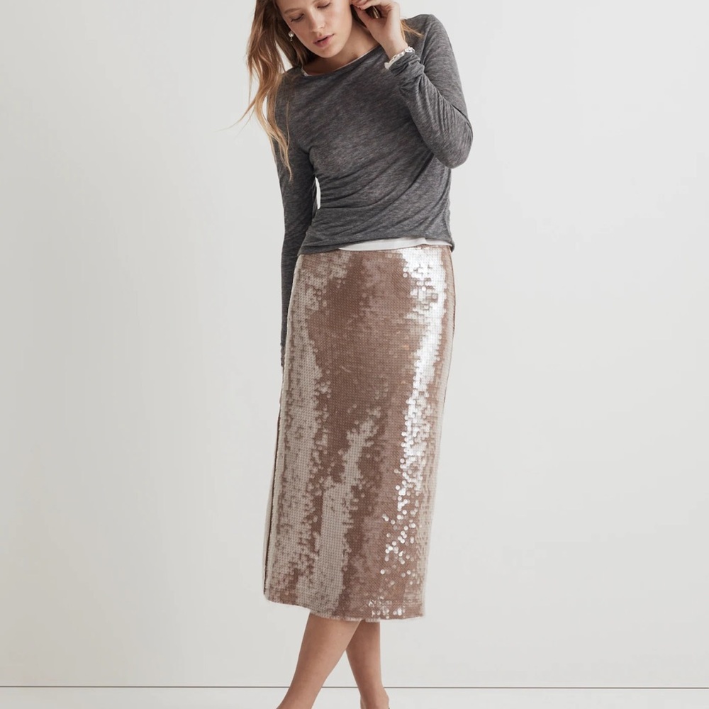 Sequin Midi Skirt NWT Size 8